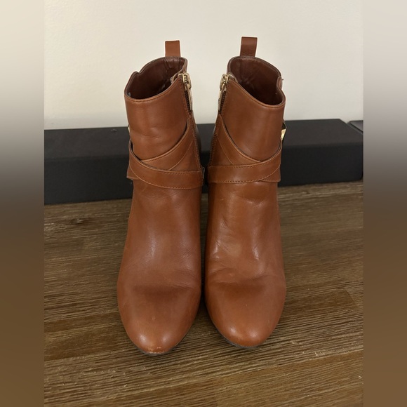 Marc Fisher Tan Leather Heeled Boots - Picture 3 of 4